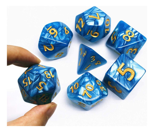 Dice- Dados Dnd De 25 Mm, Dados Rpg Azules Para Mazmorras Y