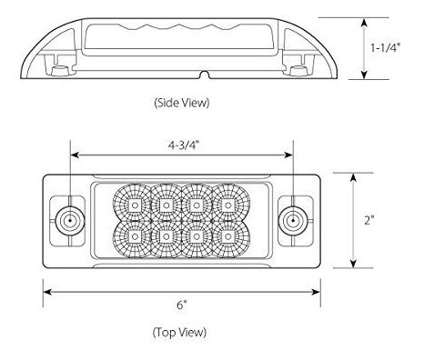 Imagen 4 de 4 de Gran General 77661 Ambar Rectangular Spyled 8led Marcador Y