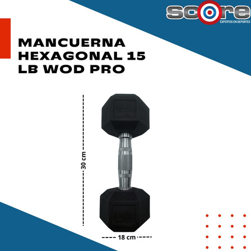 Mancuernas 15 Lb Par Hexagonal Pesas Crossfit Gym Color Negro