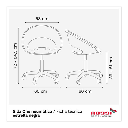 Imagen 2 de 2 de Silla De Escritorio Diseño One Juvenil 3 Años De Garantía