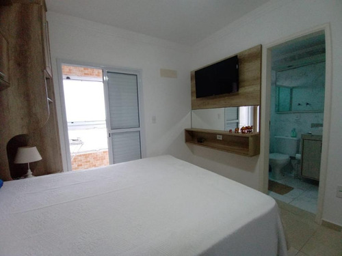 Apartamento Mobiliado E Planejado Com Vista Do Mar Com 3 Dormitórios À Venda, 94 M² Por R$ 550.000 - Mirim - Praia Grande/sp - Ap3544
