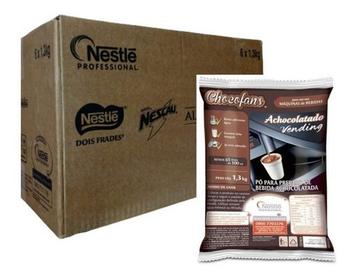 Achocolatado Nestlé Chocofans Caixa 6x1,3 Kg Vending