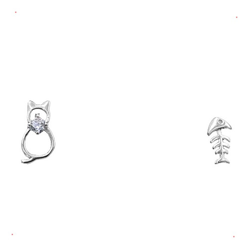 Aretes Gato Con Pescado Plata 925 Envio Gratis