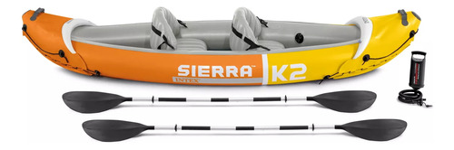 Kayak Intex Sierra K2 Inflable 2 Personas C/remos Y Bomba Amarillo