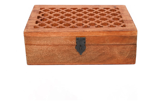 Samhita Caja Decorativa De Madera De Mango Con Tapa Con Bisa