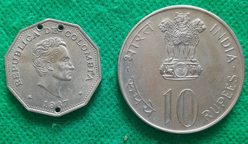 Moneda Conmemorativa 10 Rupias, India. Año 1974. Fao