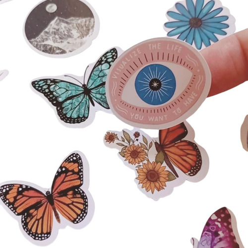 Stickers Decorativos Mariposas Flores Ojitos