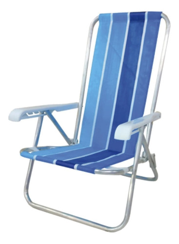 Cadeira De Praia 4 Posicoes Em Aluminio Botafogo