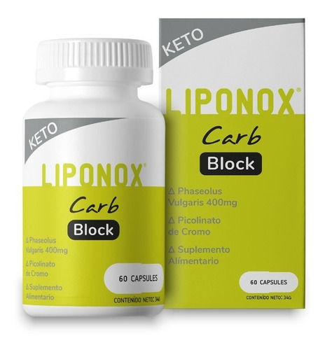 Imagen 1 de 4 de Bloqueador De Carbohidratos Keto Liponox Carb Block