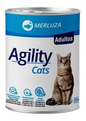 Lata Agility Merluza Gato 340gr