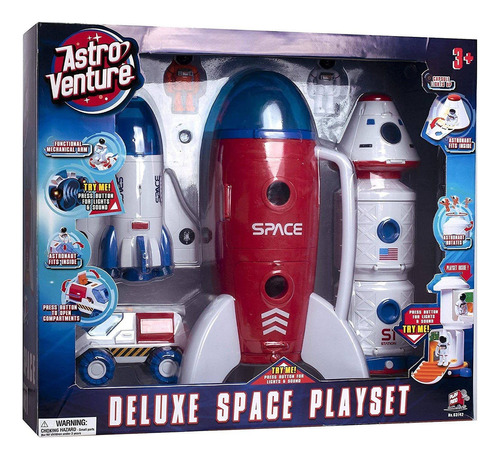 Deluxe Space Playset Toy Space Shuttle Space Station Ca...