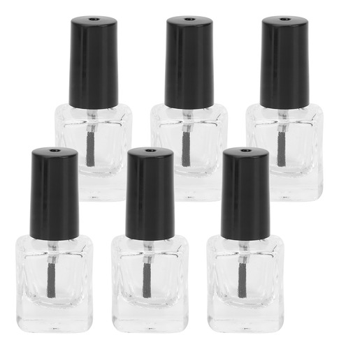 Botellas De Esmalte De Uñas, 6 Piezas, Tapas De Pincel Trans