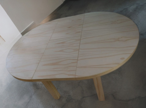 Mesa Redonda Trampa Extensible 1.1a1.5m Living Comedor Pino