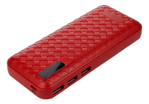 Power Bank Bateria Portatil Pila Cable Usb 22000 Mah Color Rojo