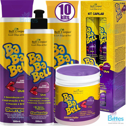 10 Kit Bababell Uva Bell Corpus Perfumado Força Fios Revenda