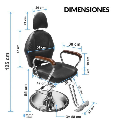 Imagen 5 de 9 de Sillon Silla Barbero Barber Peluqueria Estetica Bigote Nuevo