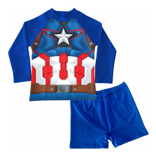 Conjunto De Traje De Baño Niño Capitan America 