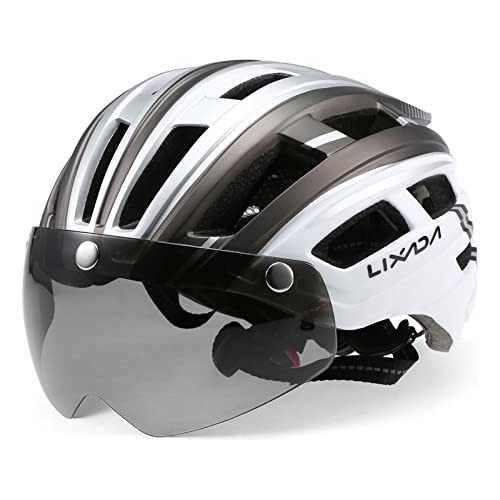 Lixada Adult Bike Helmet Mountain Bike Casco Con Gafas Magné