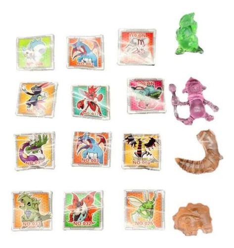 50 Pokebolas Mini Con Muñeco Y Stickers 3.4 Cm Colección