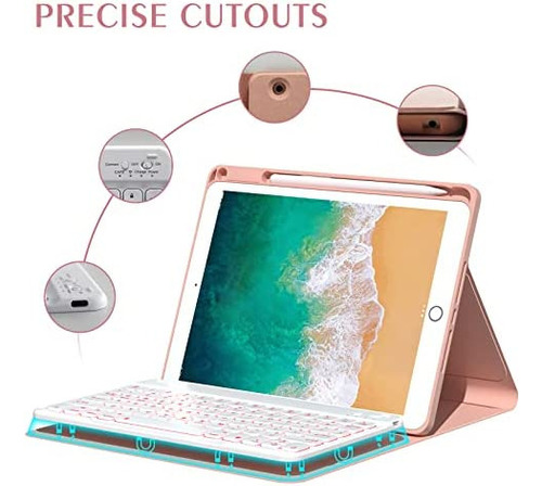Capa De Teclado Bobolee Para iPad 9,7 Polegadas, 6º 201