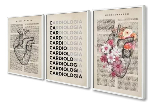 Quadro Decorativo Moldura Medicina Cardiologia Consultório