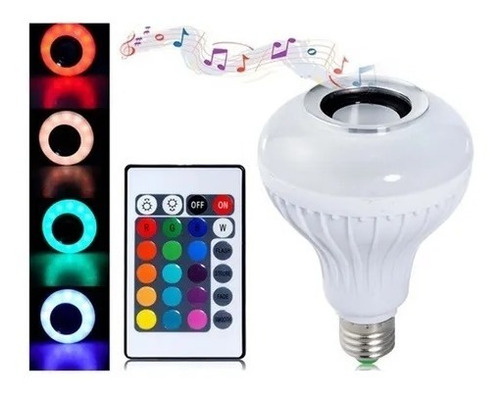 Ampolleta Led Bluetooth Parlante Lampara Multicolor