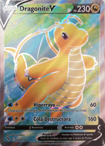 Pokémon Tcg Dragonite V 076/078 Full Art (español)