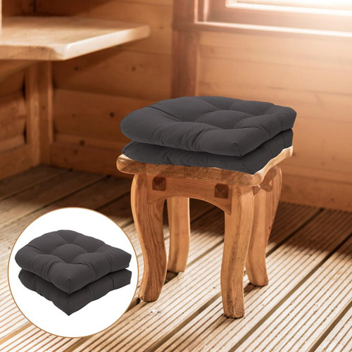 2 Piezas De Almohadillas De Asiento De Silla De Gris Oscuro