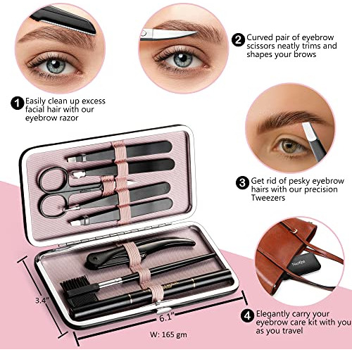 Kit Profesional Para Cejas, Paquete De 8 - Kit De Pinzas Par