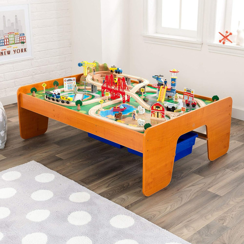 Ride Kidkraft Por La Ciudad - Juego De Tren De Madera Con He