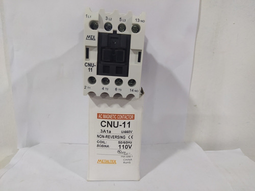 Contactor De 11amp Marca Metaltex Modelo Cnu-11 Bobina 110v 