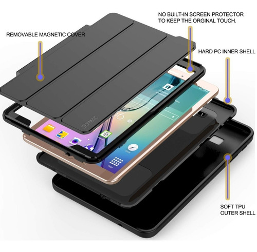 Case Funda Galaxy Tab E 9.6 T560 De 4 Partes Tapa Magnética