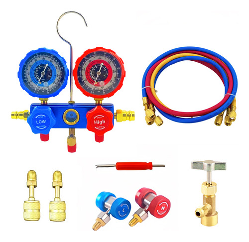 4cfm 1/3hp Bomba De Vacío + Manómetro R134a/r22/r410a/r404a