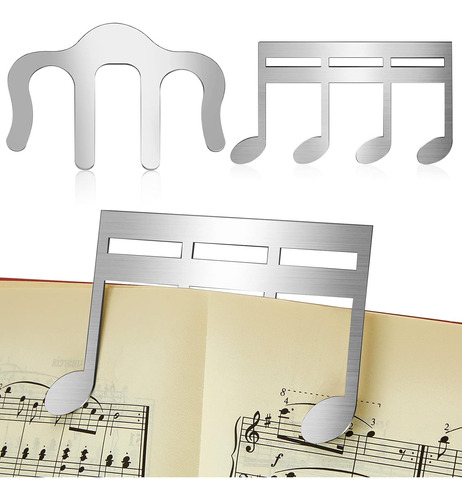 2 Piezas De Clip De Metal Para Libros De Música Y Soporte Pa