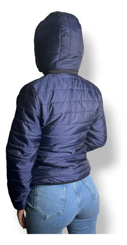 Campera Inflable Pluma Interior Piel Capucha Desmontable