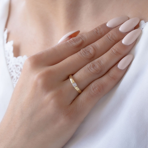 Anillo Compromiso Con Moissanita Oro 18k Domini Abba Joyas