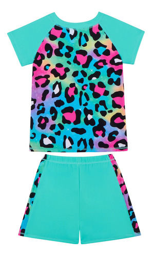 Traje De Baño Mangas Larga 2pieza Para Niños Protecciónuv50+ Azul Pavo Real 100 Para 3-4 Años