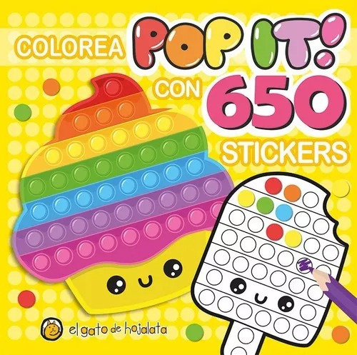 Imagen 2 de 3 de Pinto Pop It Con 1000 Stickers - Gato De Hojalata