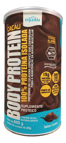 Suplemento Proteico Equaliv Body Protein Cacau 600g