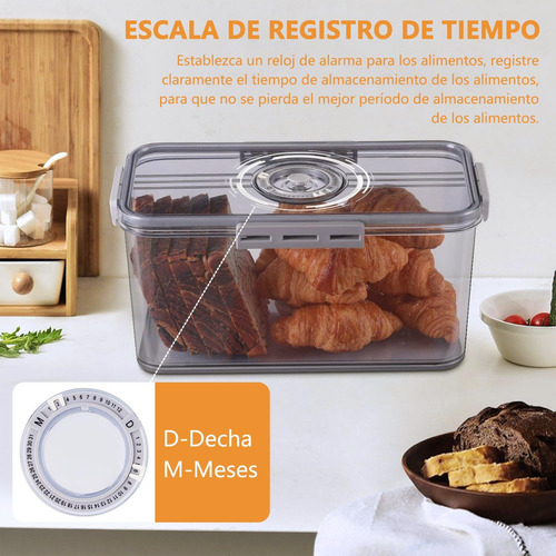 Caja De Pan Con Tapa Con Sello Fecha Y Hora Para Pan Casero
