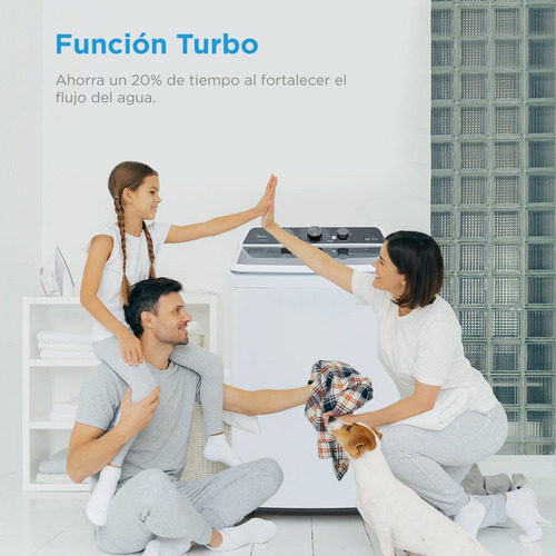 Lavadora Carga Superior Midea 21kg Vortex Wash Agitador Color Blanco