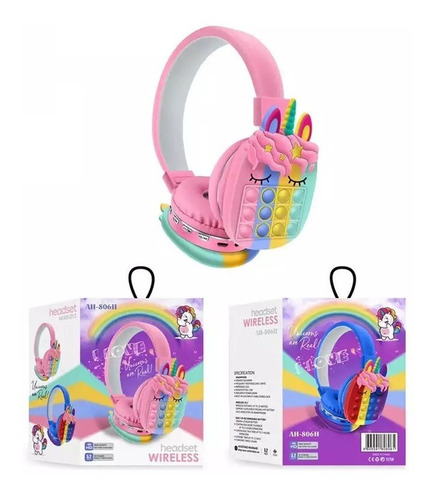 Diadema Pop It Audífonos Bluetooth Balaca Unicornio Envio