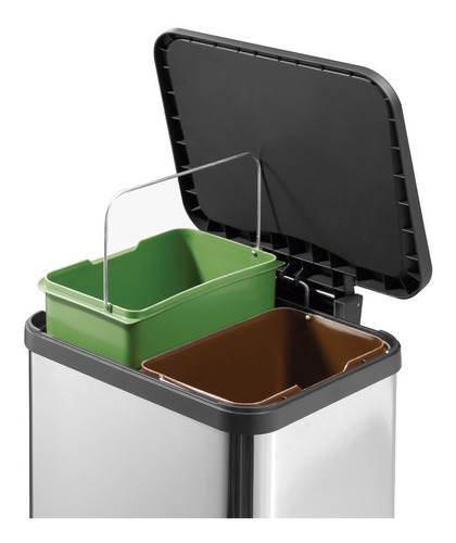 Imagen 4 de 6 de Cesto Residuos Oko Duo Plus M 2x9 Lt. Hailo Blanco