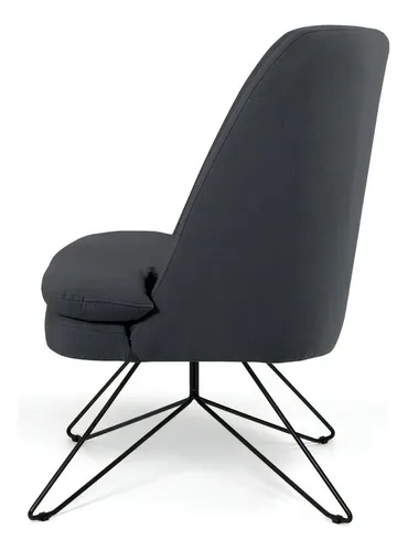 Kit de 2 sillones decorativos Orby Pérsia Suede Domi Grey, diseño de tela lisa
