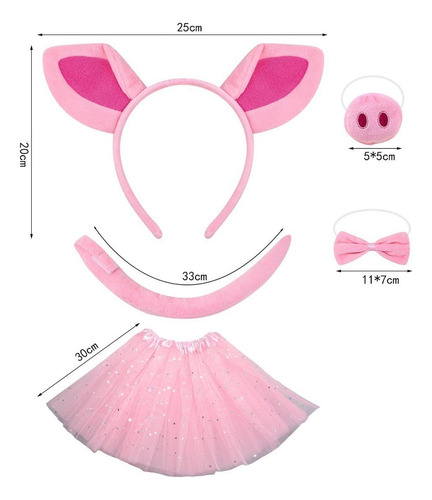 Conjunto De Disfraz De Cerdo, Decoración, Diadema, Nariz,