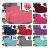 Comprar Juego De Sábanas Matrimoniales Unicolor De Calidad 4 Piezas