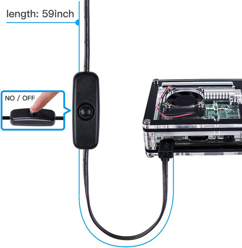 Funda Miuzei Raspberry Pi 3 B+ Con Ventilador Y Refrigeració