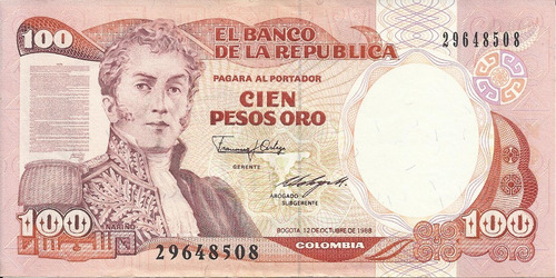 Colombia 100 Pesos Oro 12 Octubre 1988