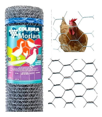 Kit C/2 Galinheiro Tela Horta Fio 22 R C/ 50mt X 1,80 Morlan