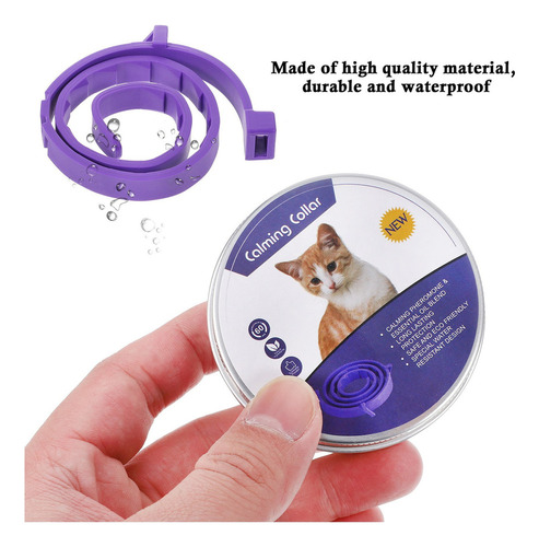 W 6 Piezas Collar Calmante Gatos Ajustable Calma Collar